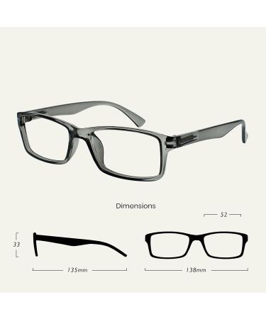 Opulize Unisex PEP Reading Glasses - Pack of 3 +2.50 Diopters Grey | Stylish & Comfortable Eyewear for All - Buy Online on GoSupps.com
