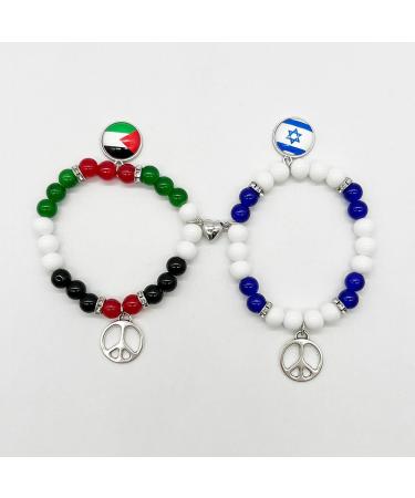 Oralgos Adjustable Friendship Bracelets Set - ISR PLE Flags Smooth Rainbow Beads Perfect Hand Chains for Women & Girls | Colors Available - Buy Online on GoSupps.com