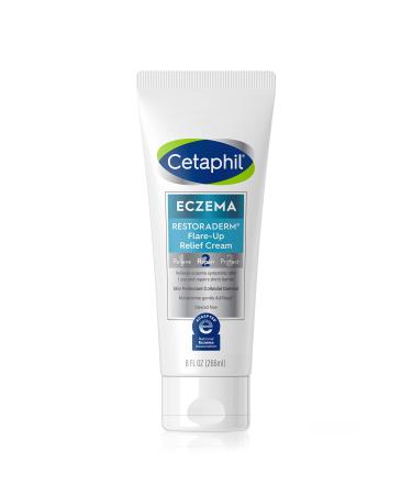 CETAPHIL ECZEMA RESTORADERM FLARE-UP RELIEF CREAM, For Eczema Prone Skin, 8 oz, Barrier Repair, 48 Hour Hydration, 2% Skin Protectant Colloidal Oatmeal, Steroid Free