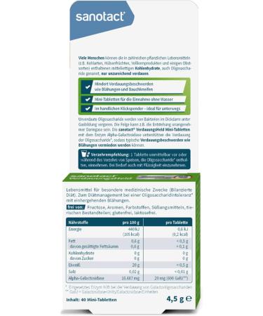 Sanotact Digestive Hero - 6x40 Mini Tablets for Bloating Flatulence & Stomach Pain | On-the-Go Digestive Support - Buy Online on GoSupps.com