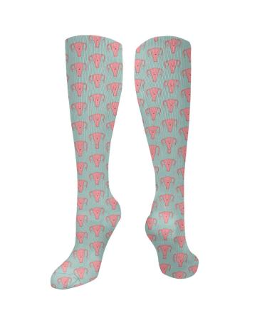 Uterus compression socks for women & men circulation 15-20 mmHg is the best support for sporty running cycling white unit size 10463 10463