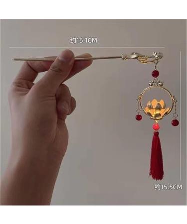 Chinese Lantern Tassel Hair Stick: Vintage Red Hairpin for Women - Buy Online on GoSupps.com