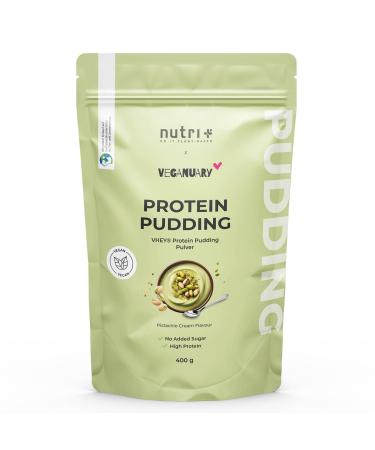 Nutri + Nutri+ Protein Pudding Vegan Pistachio 400g - Pistachio Pudding with 76% Protein - Only 111 Calories - Low Sugar Fat & Calorie Dessert - Lactose & Gluten Free