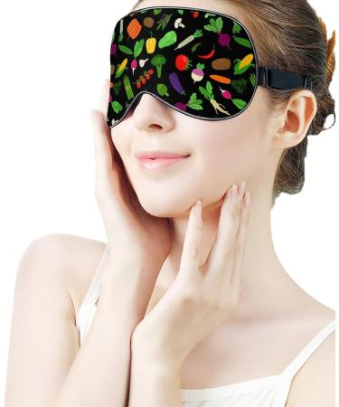 Colorful Vegetables Sleep Mask for Women - Adjustable Eye Shades & Comfortable Elastic Strap - Buy Online on GoSupps.com