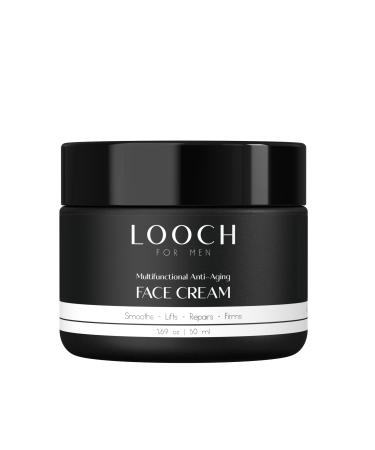 LOOCH Anti-Aging Face Cream for Men - Hydrating Hyaluronic Acid Tamanu & Hemp Oil Face Lotion - Men s Regenerating Hydration Facial Cream - Natural Skincare with Organic Ingredients - 1.7oz