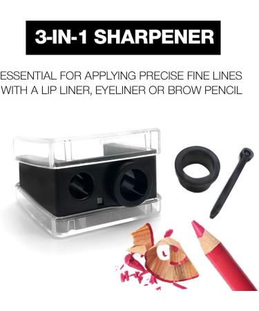 Palladio Double Barrel Cosmetic Pencil Sharpener with Stainless Steel Blade - Size Adjuster for Lip Liner, Eyeliner, Brow Pencils - Buy Online on GoSupps.com