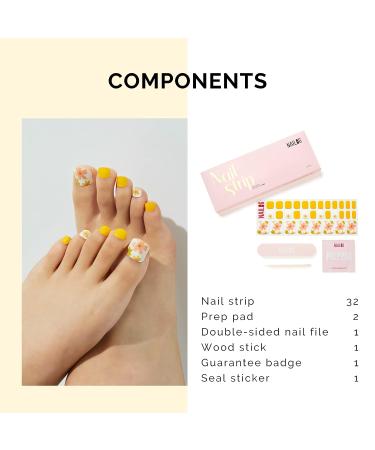 NAILOG Semi Cured Gel Nail Strips - 32 Long Lasting Yellow Sunday Park Toe Polish Stickers - Buy Online on GoSupps.com