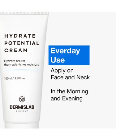 DermisLab Hydrate Potential Cream Korean Skincare Hyaluronic Acid & Ceramide Deep Hydration Face Cream | 100 ml / 3.38 oz - Buy Online on GoSupps.com