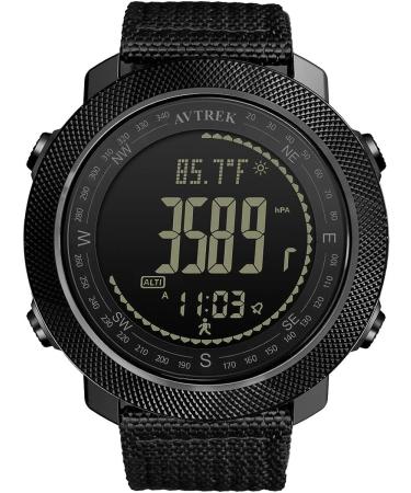 AVTREK Men's Outdoor Tactical Survival Digital Watch - Black | Military Army Altimeter, Barometer, Compass | Smart Swim Watch for Hiking & Sports - Buy Online on GoSupps.com