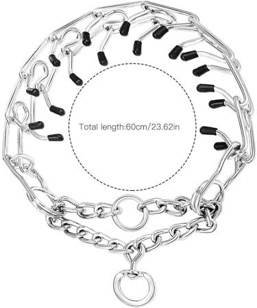 NAVESO Metal Choke Chain for Dog Prong Collar for Dogs Dog Training Collar Anti Bark Collars for Dogs Adjustable Dogs Collars with Comfort Rubber Tips 4mmx60cm for Large Medium Small Dogs - Buy Online on GoSupps.com
