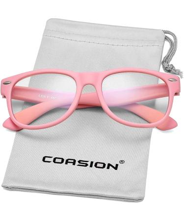 COASION Kids Pink Blue Light Blocking Glasses for Ages 3-9 | Flexible TPEE Rubber Frames | 47mm - Buy Online on GoSupps.com