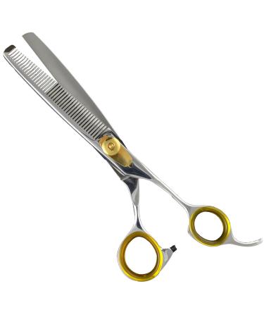 Sharf Gold Touch Pet Shears, 6.5" 42-Tooth Thinning Shear for Dogs, 440c Japanese Stainless Steel Dog Thinning Shears