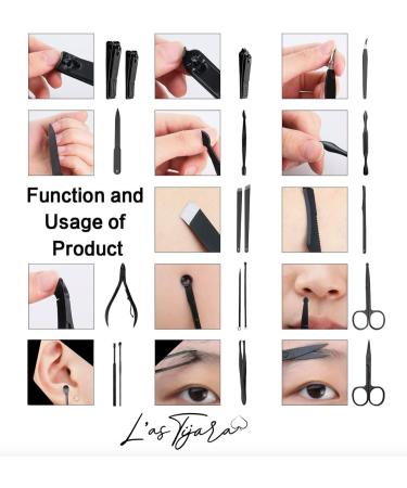 L'AS TIJARA Professional Manicure Pedicure Kit Cuticle Care Tools Kit Manicure Pedicure Set Complete 18 Pieces (Red) - Buy Online on GoSupps.com