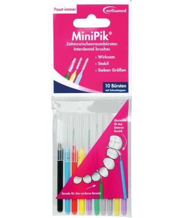 Wellsamed MiniPik Interdental Brushes Set - 10 Pieces ISO 2-7 2.2-6.0mm for Effective Oral Hygiene - Buy Online on GoSupps.com