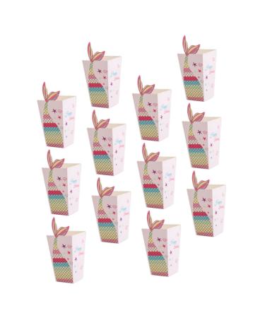 OUNONA 12pcs Boxes Mermaid Chip Box Paper Popcorn Take- Out Mermaid Popcorn and Chips Boxes Containers Mini Paper Treat Boxes Popcorn Cartons French Fries Boxes Decorate Snack