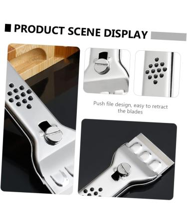 Uonlytech 4-Pack Stainless Steel Tiled Tools | Industrial Floor Scrapers & Glass Wall Removers | Durable 13.5x4.5cm Blades - Perfect for Cleaning & Cosmetics - Buy Online on GoSupps.com