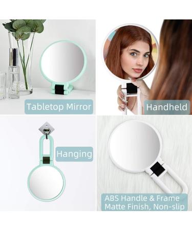 Dolovemk Travel Makeup Mirror with Stand - Double Sided 15x Magnification Hand Mirror in Green - Buy Online on GoSupps.com