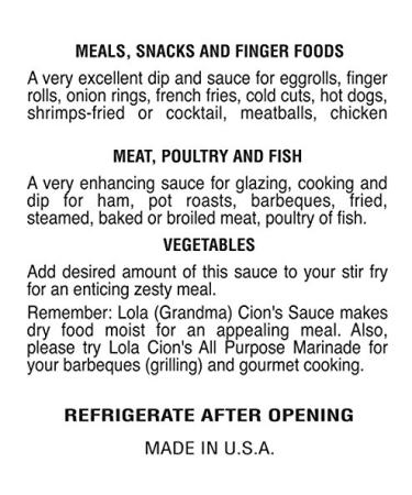 Lola Cion's Mandarin Orange Sauce 8.5 oz | All Natural Gluten-Free Multipurpose Glaze, Dressing, Topping, or Dip | Sweet Low-Sugar Flavor for Cooking and Baking - Buy Online on GoSupps.com