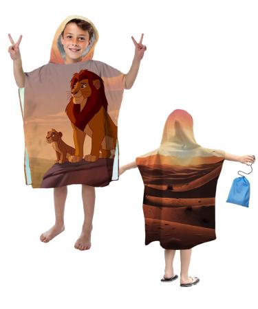 Children's and baby bathing poncho made of microfiber hooded towel with baby towel soft and absorbent 60x60cm hooded bath towel for children 1-6 years girls boys lion patterns gold-19 60x60cm
