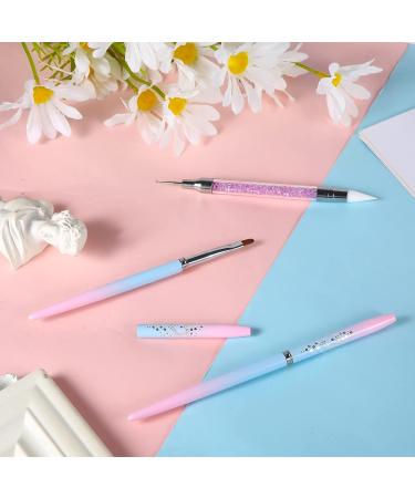3pcs Nail Art Clean Up Brushes set for Nails Painting - Round & Angled Head Pen Silicone Nail Art Acrylic Pen Brushes Dotting Pen Nail Painting Tools, perfect for Nail Art Design and Polish Mistake Cleaning - Buy Online on GoSupps.com