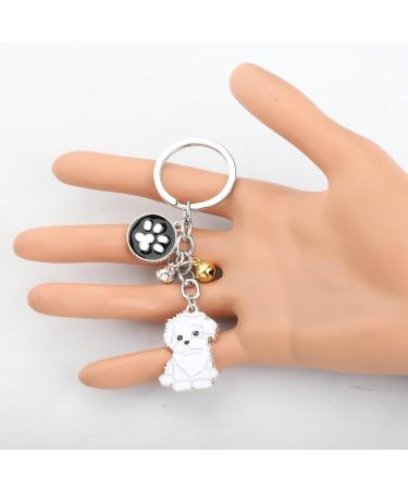 Ensianth Dog Keychain - Perfect Gifts for Dog Lovers | Puppy Paw Print Keyring for Dog Owners | Bichon Fris Accessories - Buy Online on GoSupps.com