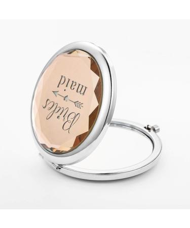 SFHMTL Set of 9 Compact Pocket Makeup Mirrors - Bride, Maid of Honor, Matron of Honor & Bridesmaid Proposal Gifts - Champagne Color - Buy Online on GoSupps.com