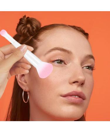 Dual Ended Brush Makeup - Soft Bristled Blush Brush For Face With Double Head | Beauty Tools Brush For Women Girls For Powder Liquid Concealer Cream Blush Concealer Foundation White Handle White Tube - Buy Online on GoSupps.com