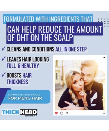 Thick Head Clear Head 2-in-1 Shampoo & Conditioner for Men - 11.7 Fl Oz - Ultra Thickening Formula for Fuller Hair - Sulfate, Paraben, & Dye Free - Buy Online on GoSupps.com