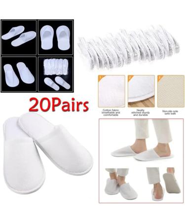 Buy Obelunrp Disposable Shoes - 20 Pairs Plush Hotel Guest Slippers for Women & Men (Size 37-42 White) - Ideal for Kids & Adults - International Shipping Available - Buy Online on GoSupps.com