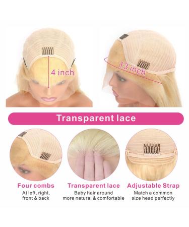 AILICEEHR 613 Blonde Human Hair Wig 20 HD Lace Frontal | Pre Plucked Glueless Wig for Women - Buy Online on GoSupps.com