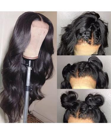 Body Wave Lace Closure Wig 16 Inch Natural Black - Brazilian Virgin Human Hair, Pre Plucked, 150% Density, Glueless, Bleached Knots - for Black Women - Buy Online on GoSupps.com