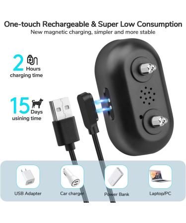 Wizco Rechargeable Smart Dog Bark Collar | Anti Bark Training with Adjustable Sensitivity | No Shock | for Large, Medium, Small Dogs (Black) - Buy Online on GoSupps.com