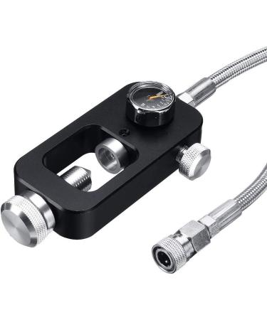 Gurlleu Scuba Yoke Valve Refill Station 4500psi - High Pressure PCP Paintball HPA Tank Charging System with Foster Quick-Detach Fill Whip Hose - Black - Buy Online on GoSupps.com
