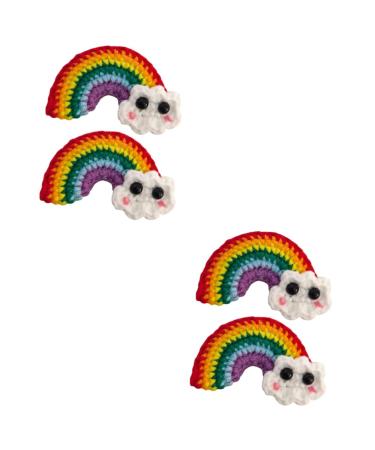 Beavorty 2 Pairs Rainbow Barrettes girl hair clip girl hair side clip girl rainbow hair clips hair bang clip flower hairpin Felt Crafts Accessories Hair Pin child alloy South Korea modeling