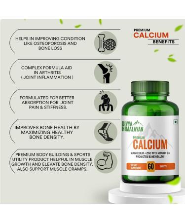 Tresear Divya Himalayan Calcium Magnesium Zinc + Vitamin D3 Supplement for Bone Health & Muscle Growth - 60 Tablets - Buy Online on GoSupps.com