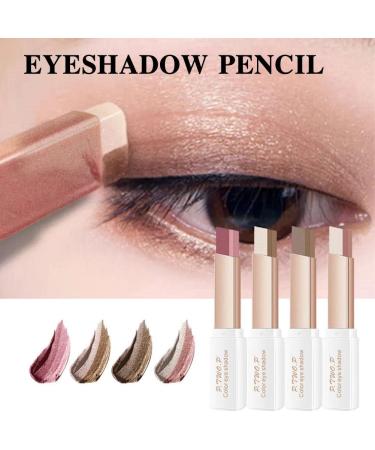 Two Tone Eyeshadow Stick Long Lasting Eyeliner Pen Two Colors in One Matte Glitter Shimmer Eyeshadow Glitter Gradient Eyeshadow Stick 01# Pink Makeup - Buy Online on GoSupps.com