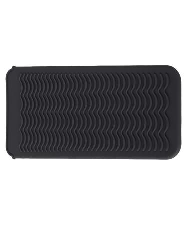 Silicone Pouch Heat Resistant Storage Bag for Curling Irons Traveling Durable Holder (Black)