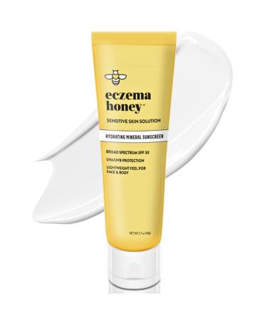 Eczema Honey Hydrating Mineral Sunscreen - Lightweight SPF 30 Sun Cream - Body & Face Sunscreen for All Ages (1.7 Oz)