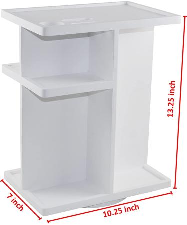 Spiretro Rotating Cosmetic Organizer - 360 Degree Carousel for Makeup & Toiletries - Wood Construction in White - Buy Online on GoSupps.com