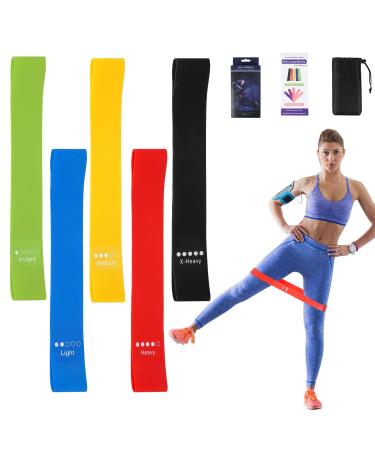 Resistance Bands Exercise Loop Multipurpose - Perfect Exercise Companion for Fitness Stretching Strength Training Physical Therapy Booty Legs Crossfit Training Suitable for Everyone Pack of 5