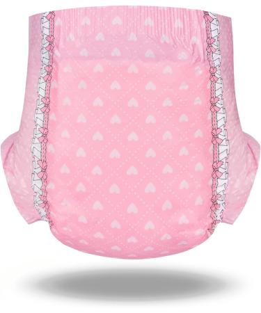 LittleForBig Adult Printed Diapers - Blushing Baby 10 Pack (X-Large 121-142 CM) - Comfortable & Stylish Pink XL for International Shipping - Buy Online on GoSupps.com