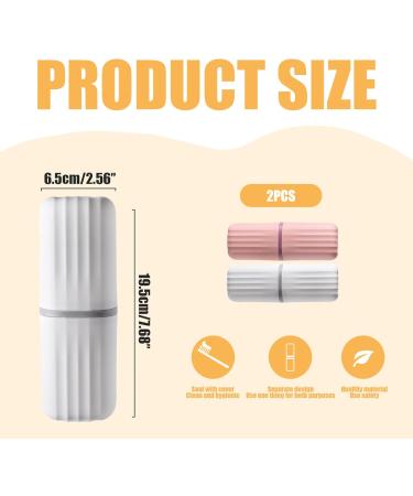 Toothbrush Travel Case 2Pcs - Portable Split Design with Mouthwash Cup | Ideal for Bathroom School & Travel - Buy Online on GoSupps.com