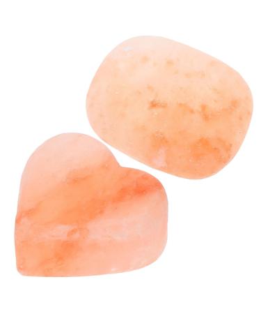 BAZEITFLOW 2 Pieces Salt Soap Salt Deodorant Stone Massage Stone Gua Sha Stone Pink Salt Stone Mineral Deodorant Soap for Bath for Women Salt Scrub Hand-Carved Salt Stone