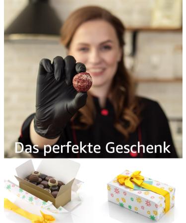  FRANCK ET OLIVIER Luxury Belgian praline box 250g gift wrapped with yellow ribbon. No preservatives. Premium quality Belgian chocolate. - Buy Online on GoSupps.com