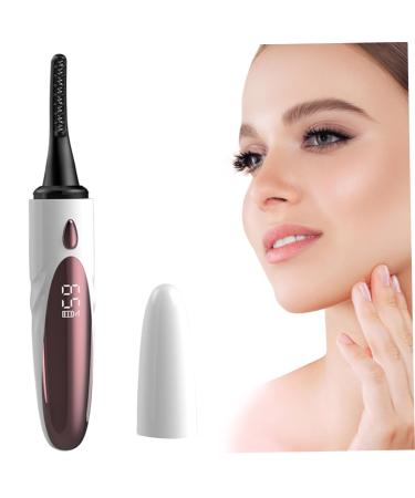 Electric Heated Eyelash Curler Double-Sided Anti-Burn Eyelash Curler 4 Temp Settings Heated Lash Curler Rechargeable Eyelash Curlers with Comb 1 Set White.