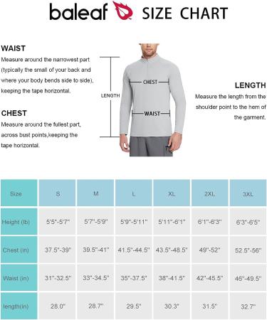 BALEAF Men's SPF Sun Shirt Long Sleeve 1/4 Zip Pullover UPF 50+ - Grey Large - Buy Online on GoSupps.com
