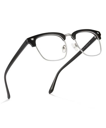 Cyxus Blue Light Glasses Men Retro Semi Rimless Clear Blue Light Glasses for Computer Eye Strain Gaming Glasses Anti Harmful Blue Light for Men Women