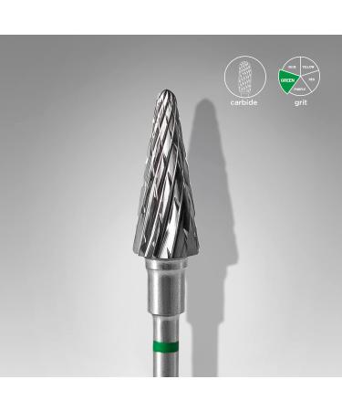 Staleks Drill Bit Cone Green Coarse Nail Manicure Carbide Frustum Acrylic Gel Polygel Nails Shellac Remover 6/14mm - Buy Online on GoSupps.com