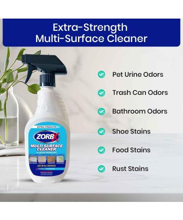 ZORBX Extra-Strength Multi Surface Cleaner | Citrus Scented Odor & Stain Remover | Fast-Acting Multipurpose Spray (24 Fl Oz) - Shop Internationally - Buy Online on GoSupps.com