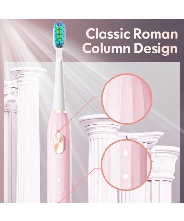Dada-Tech Sonic Electric Toothbrush with 9 Brush Heads, 5 Modes, Timer, IPX7 Waterproof, Rechargeable Power - Pink - Buy Online on GoSupps.com